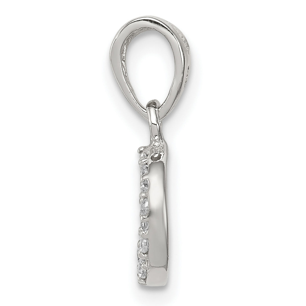 Sterling Silver Peace Sign Pendant with Cubic Zirconia, Boho Spiritual Harmony Jewelry
