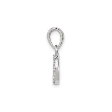 Sterling Silver Peace Sign Pendant with Cubic Zirconia, Boho Spiritual Harmony Jewelry