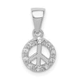 Sterling Silver Peace Sign Pendant with Cubic Zirconia, Boho Spiritual Harmony Jewelry