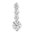 Sterling Silver Drop Pendant with Cubic Zirconia, Vertical Minimalist Charm for Women