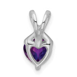 Polished Amethyst Fancy Charm Pendant in Real 925 Sterling Silver