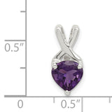 Polished Amethyst Fancy Charm Pendant in Real 925 Sterling Silver