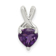 Polished Amethyst Fancy Charm Pendant in Real 925 Sterling Silver