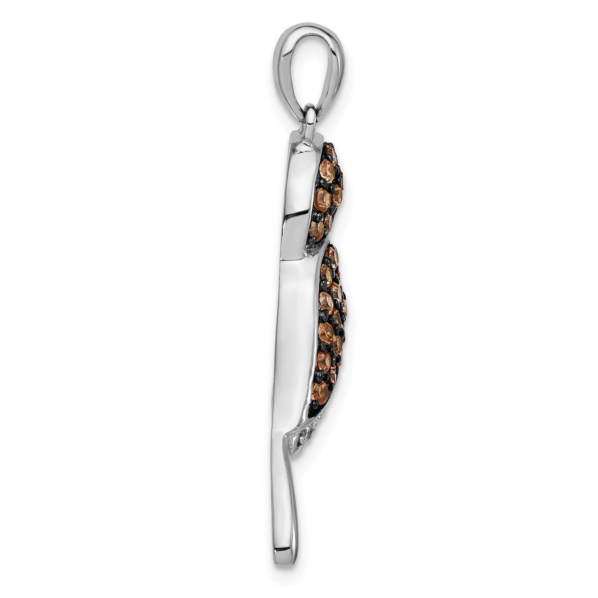 Sterling Silver Bird Pendant with Brown and White Cubic Zirconia, Nature Inspired Jewelry for Women