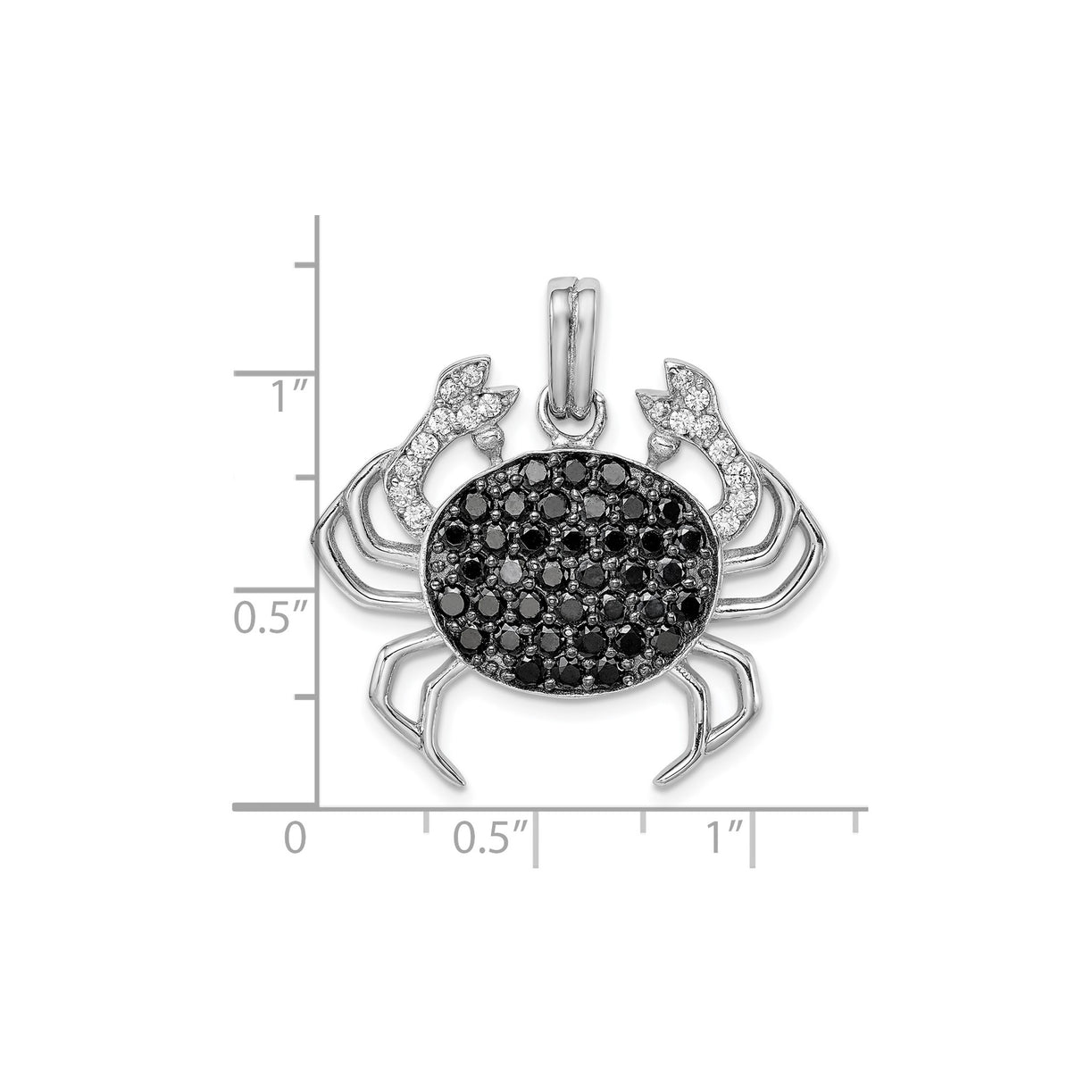 Sterling Silver Crab Pendant with Cubic Zirconia, Zodiac Cancer Astrology Jewelry