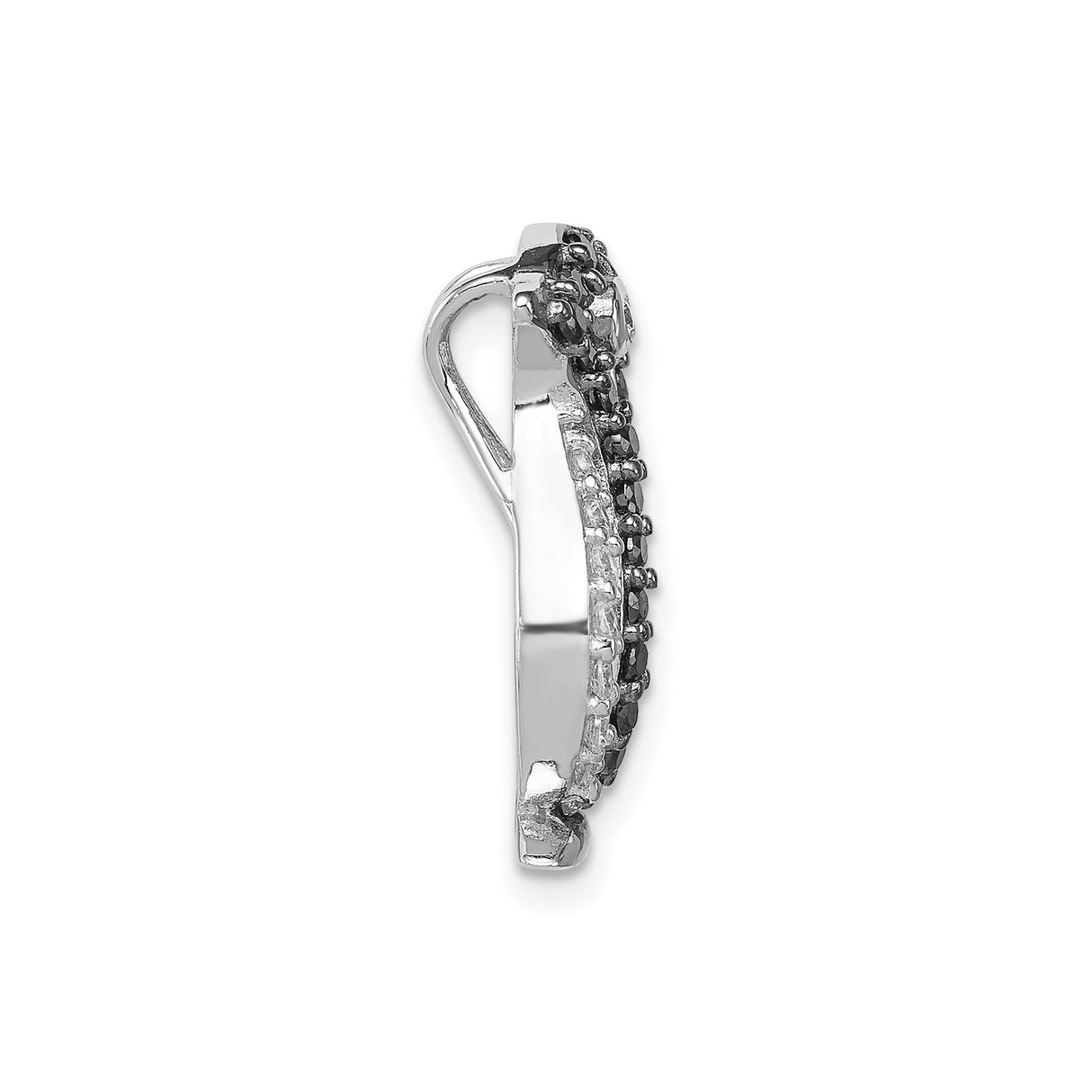 Sterling Silver Penguin Pendant with Black and White Cubic Zirconia, Animal Charm for Women