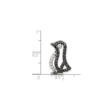 Sterling Silver Penguin Pendant with Black and White Cubic Zirconia, Animal Charm for Women