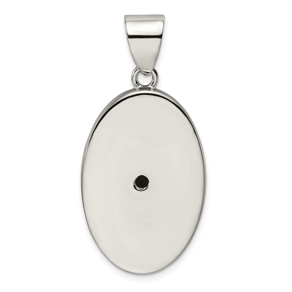 Sterling Silver Oval Pendant with Black Onyx, Minimalist Unisex Spiritual Jewelry