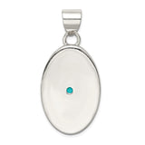 Sterling Silver Oval Turquoise Pendant, Minimalist Southwestern Style Healing Jewelry for Women