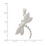 Sterling Silver Dragonfly Pendant with Textured Wings, Boho Nature-Inspired Design for Women