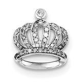 Sterling Silver Crown Pendant with Cubic Zirconia, Princess Style Jewelry for Women
