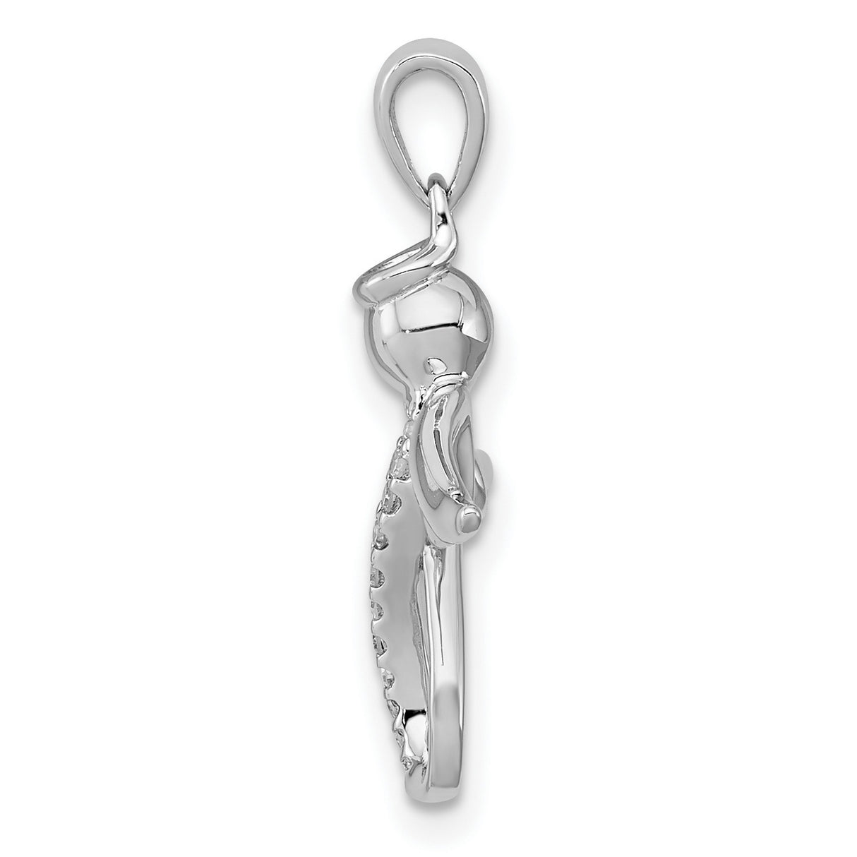 Diamond Angel Charm Pendant in Real 925 Sterling Silver