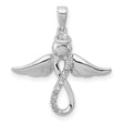 Diamond Angel Charm Pendant in Real 925 Sterling Silver