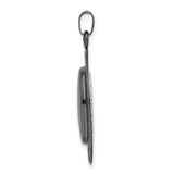 Sterling Silver Heart Pendant with Cubic Zirconia and Black Plated Openwork Frame for Women