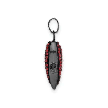 Sterling Silver Sideways Cross Pendant with Red Crystal Accents, Modern Christian Design for Women