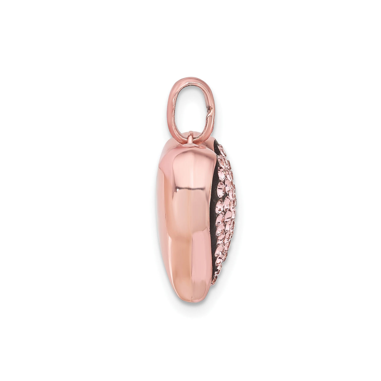 Sterling Silver Heart Pendant with Pink Crystal and Rose Gold Plating, Romantic Jewelry for Women