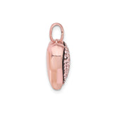 Sterling Silver Heart Pendant with Pink Crystal and Rose Gold Plating, Romantic Jewelry for Women