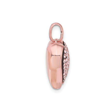 Sterling Silver Heart Pendant with Pink Crystal and Rose Gold Plating, Romantic Jewelry for Women
