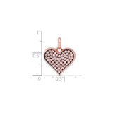 Sterling Silver Heart Pendant with Pink Crystal and Rose Gold Plating, Romantic Jewelry for Women