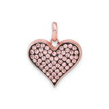 Sterling Silver Heart Pendant with Pink Crystal and Rose Gold Plating, Romantic Jewelry for Women