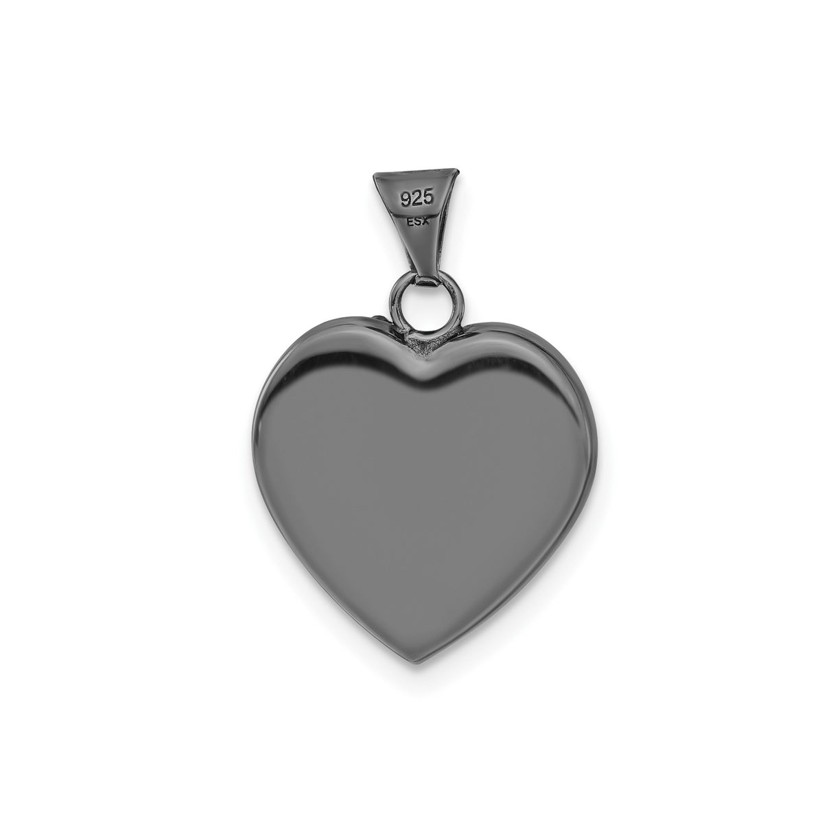 Sterling Silver Heart Pendant with Half Red Crystal Pavé Design, Symbolic Split Heart Charm