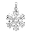 Sterling Silver Snowflake Pendant with Crystal, Six-Point Design, Winter Jewelry for Women