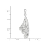 Sterling Silver Angel Wing Pendant with Clear Crystal Accents, Spiritual Memorial Jewelry for Women