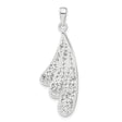 Sterling Silver Angel Wing Pendant with Clear Crystal Accents, Spiritual Memorial Jewelry for Women