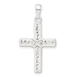 Sterling Silver Faith Pendant with Crystal Beveled Cross Charm for Men and Women