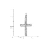 Sterling Silver Cross Pendant with Clear Crystal, Modern Style Faith Jewelry for Men and Women