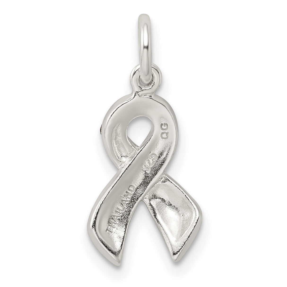 Sterling Silver Pendant with Crystals, Pink Ribbon Breast Cancer Awareness Jewelry