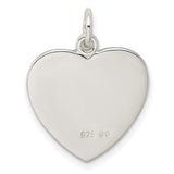 Sterling Silver Heart Pendant with Pink Crystal Ribbon, Breast Cancer Awareness Jewelry