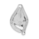 Sterling Silver Flame Pendant with Gradient White, Pink, and Purple Crystals, Abstract Symbolic Design