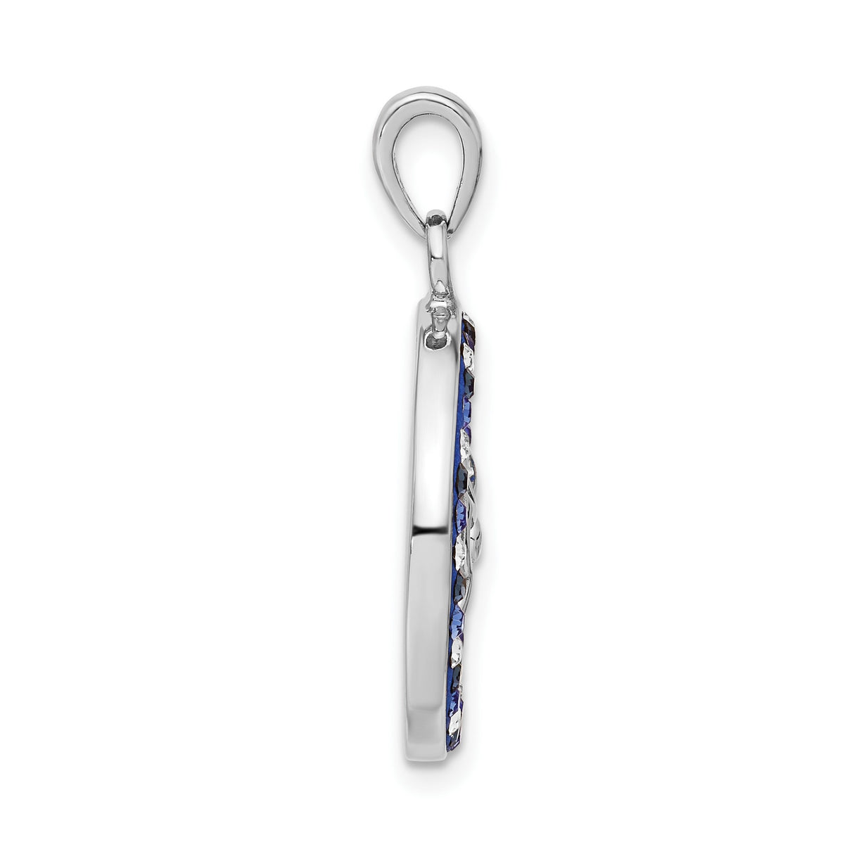 Sterling Silver Butterfly Pendant with Blue and Clear Crystals, Openwork Nature Design