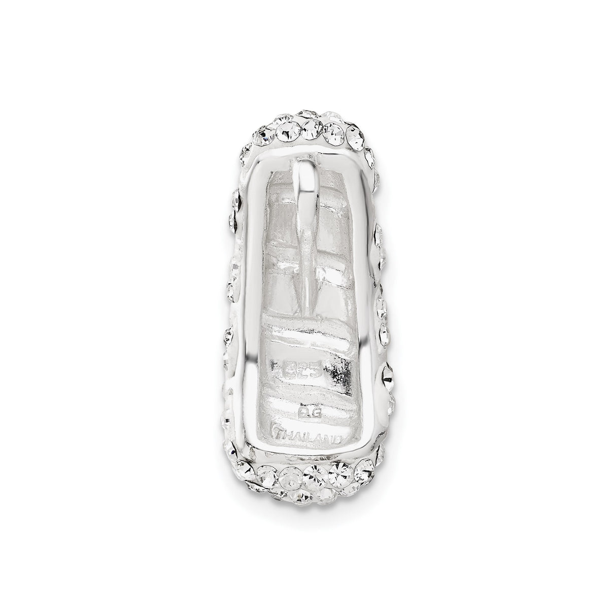 Sterling Silver Cocktail Ring with Cubic Zirconia and Black Enamel Stripes, Bold Statement Style