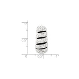 Sterling Silver Cocktail Ring with Cubic Zirconia and Black Enamel Stripes, Bold Statement Style