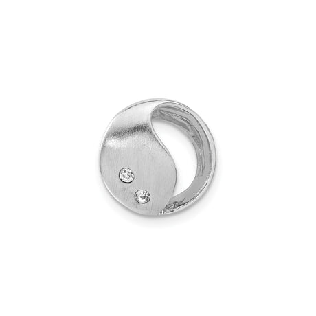 Sterling Silver Yin Yang Ring with Cubic Zirconia, Spiritual Balance Meditation Jewelry