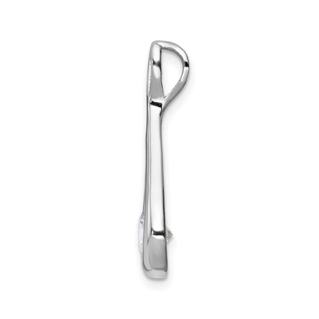 Sterling Silver Teardrop Pendant with Cubic Zirconia, Twist Open Design, Minimalist Jewelry for Women