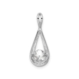 Sterling Silver Teardrop Pendant with Cubic Zirconia, Twist Open Design, Minimalist Jewelry for Women