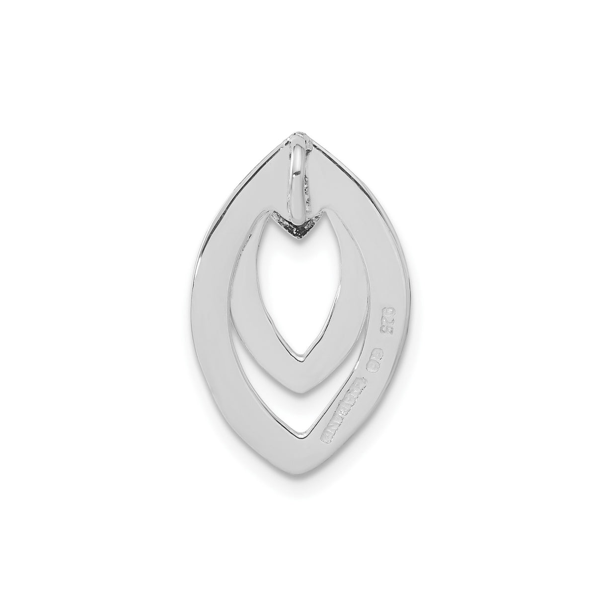 Sterling Silver Pendant with Open Double Teardrop and Polished Marquise Design
