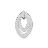 Sterling Silver Pendant with Open Double Teardrop and Polished Marquise Design