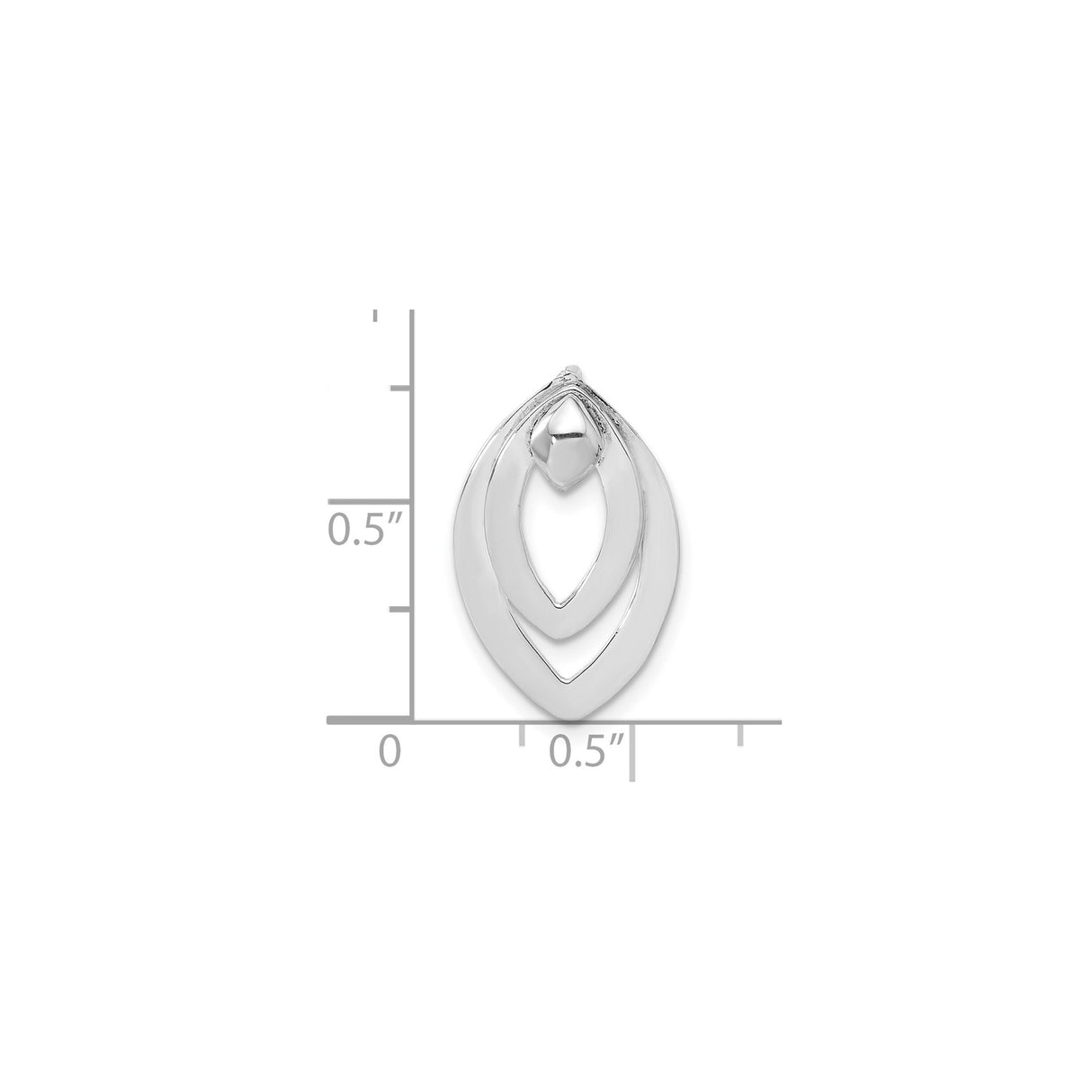 Sterling Silver Pendant with Open Double Teardrop and Polished Marquise Design