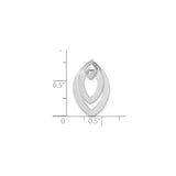 Sterling Silver Pendant with Open Double Teardrop and Polished Marquise Design