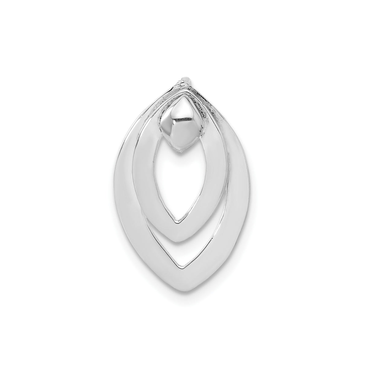 Sterling Silver Pendant with Open Double Teardrop and Polished Marquise Design
