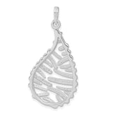 Sterling Silver Teardrop Pendant with Modern Wire Tree Design, Abstract Minimalist Jewelry