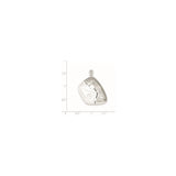 Sterling Silver Pendant with Cubic Zirconia, Spiral and Feather Motif, Boho Artistic Design