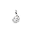 Sterling Silver Swirl Pendant with Round Cut Cubic Zirconia, Minimalist Modern Design for Women