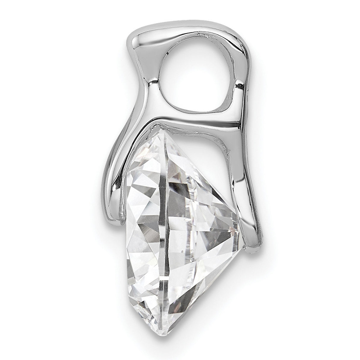 CZ Charm Pendant in Real 925 Sterling Silver