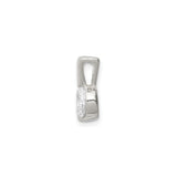 Sterling Silver Solitaire Pendant with Round Cubic Zirconia, Minimalist Design