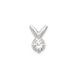 Sterling Silver Solitaire Pendant with Round Cubic Zirconia, Minimalist Design
